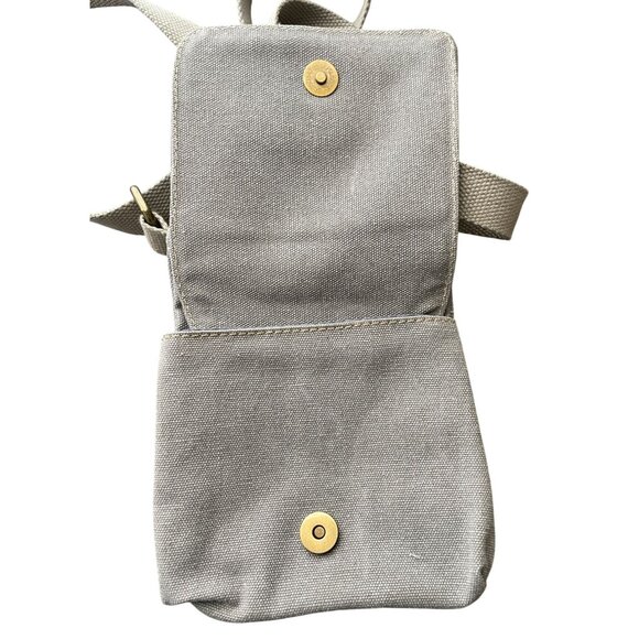 Triple Tree canvas crossbody shoulder bag purse gray adjustable - Picture 5 of 12